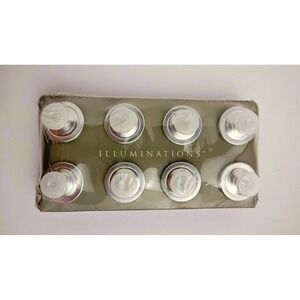 Illuminations Votive Oil Lamp Set of 8 Clear Glass Vintage P1529 Up To 10 Hrs